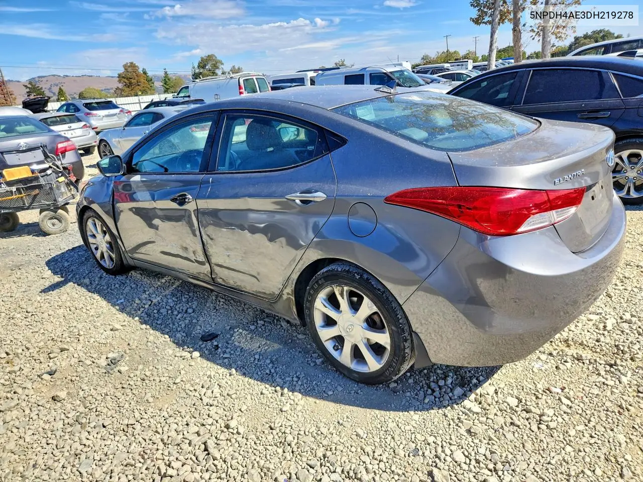 2013 HYUNDAI ELANTRA VIN 5NPDH4AE3DH219278 — фото 2