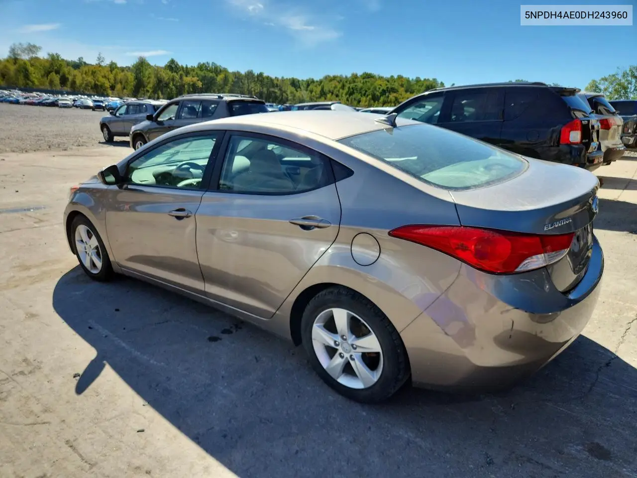 2013 HYUNDAI ELANTRA VIN 5NPDH4AE0DH243960 — фото 2
