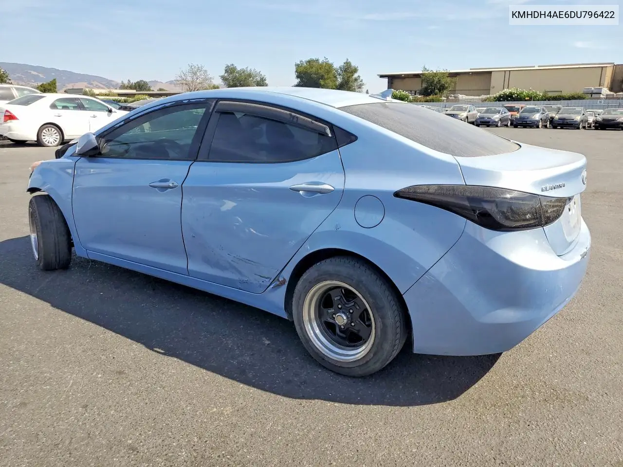 2013 HYUNDAI ELANTRA VIN KMHDH4AE6DU796422 — фото 2