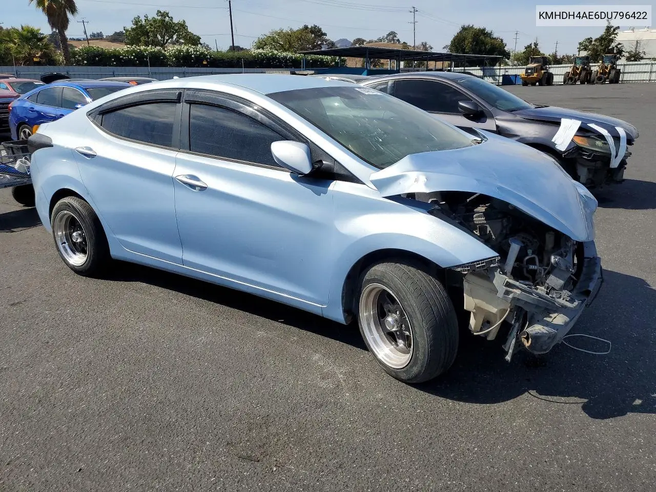 2013 HYUNDAI ELANTRA VIN KMHDH4AE6DU796422 — фото 4