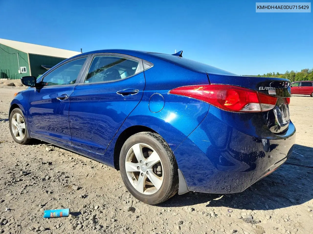2013 HYUNDAI ELANTRA VIN KMHDH4AE0DU715429 — фото 2