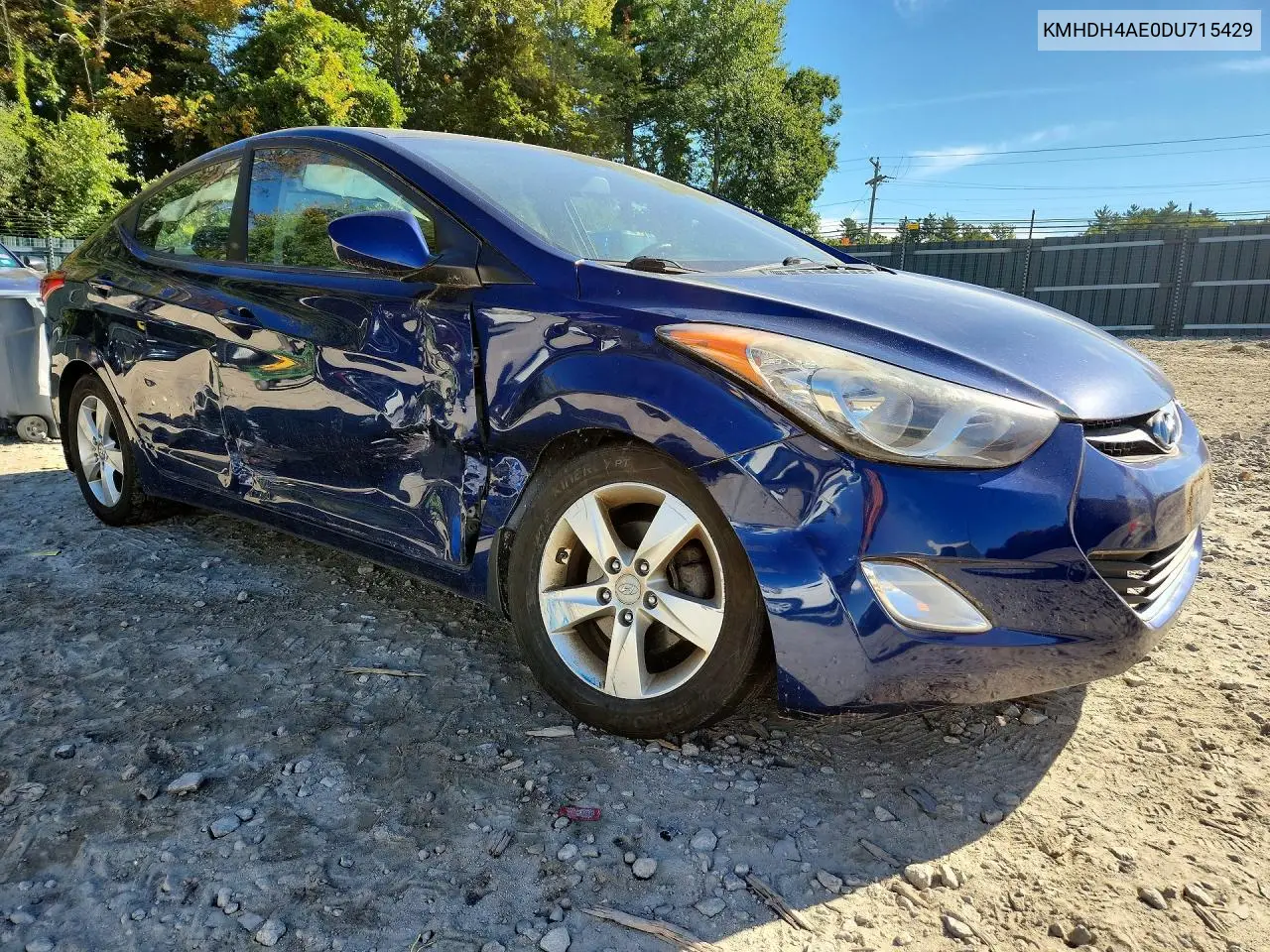 2013 HYUNDAI ELANTRA VIN KMHDH4AE0DU715429 — фото 4