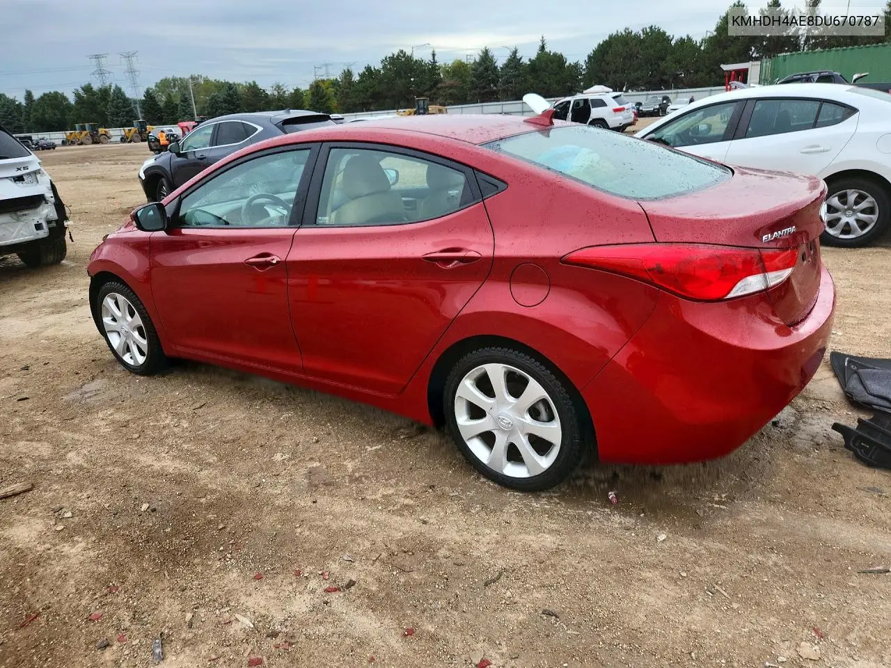 2013 HYUNDAI ELANTRA VIN KMHDH4AE8DU670787 — фото 2