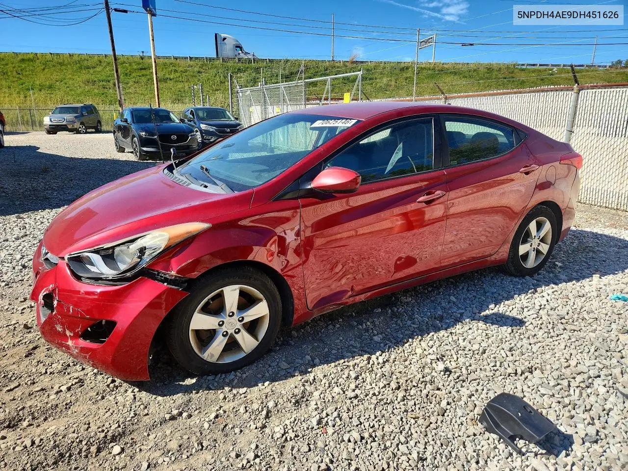 HYUNDAI ELANTRA 2013, VIN 5NPDH4AE9DH451626