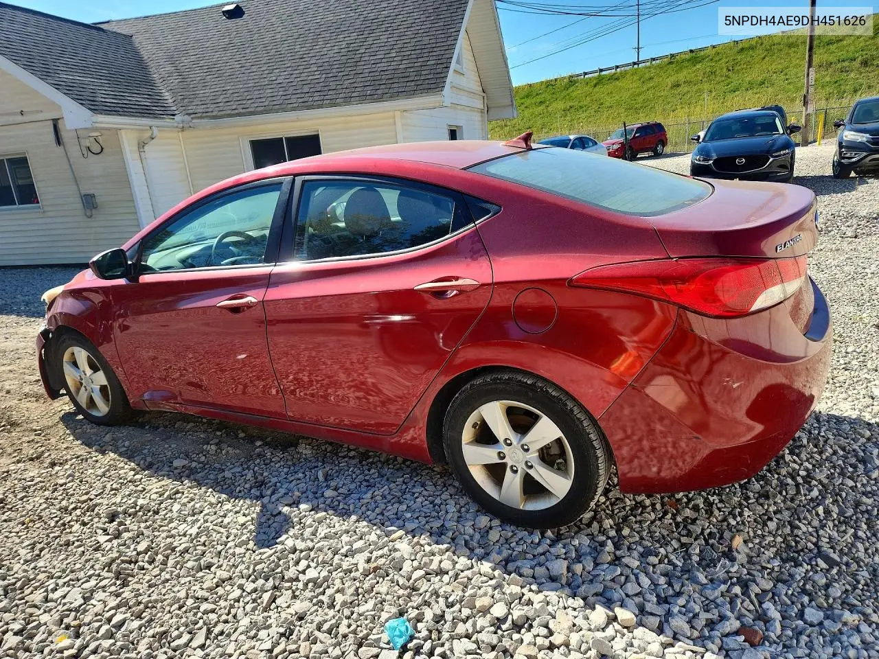 2013 HYUNDAI ELANTRA VIN 5NPDH4AE9DH451626 — фото 2