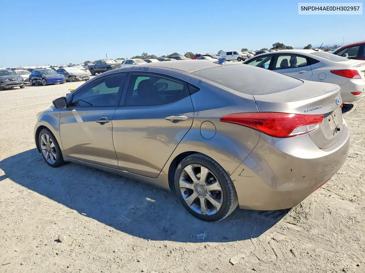 2013 HYUNDAI ELANTRA VIN 5NPDH4AE0DH302957 — фото 2