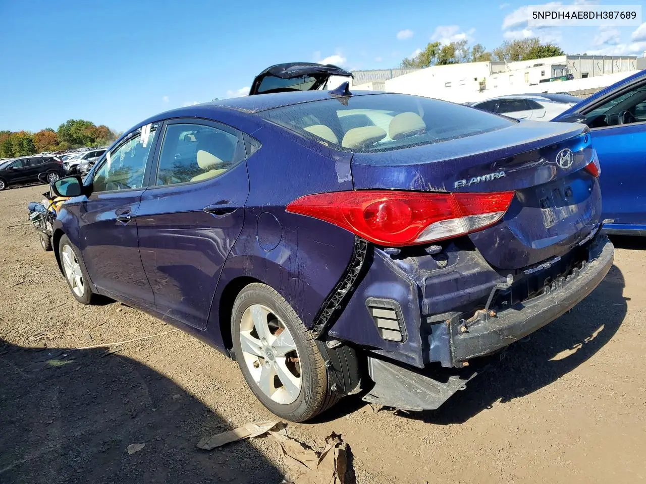 2013 HYUNDAI ELANTRA VIN 5NPDH4AE8DH387689 — фото 2