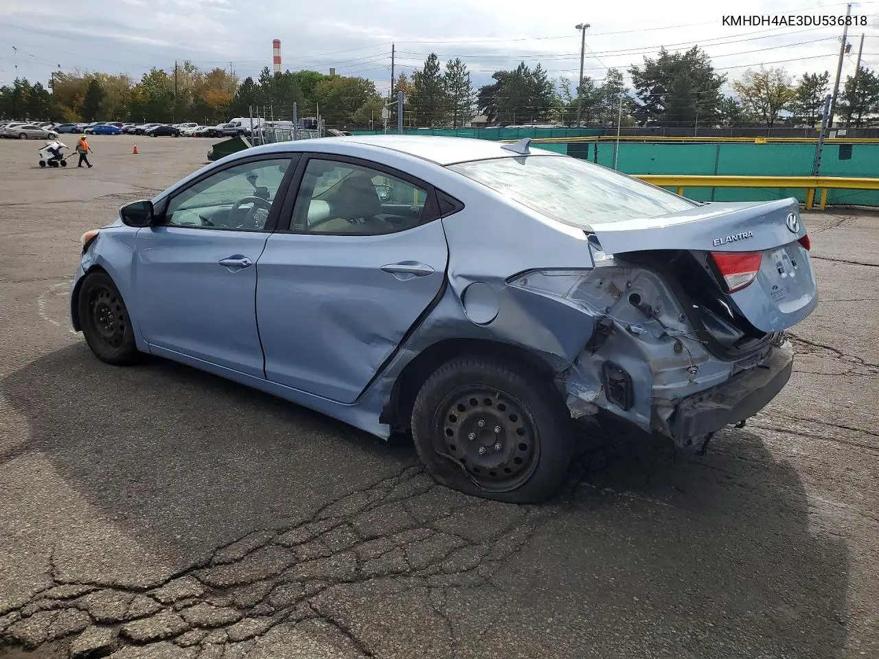 2013 HYUNDAI ELANTRA VIN KMHDH4AE3DU536818 — фото 2
