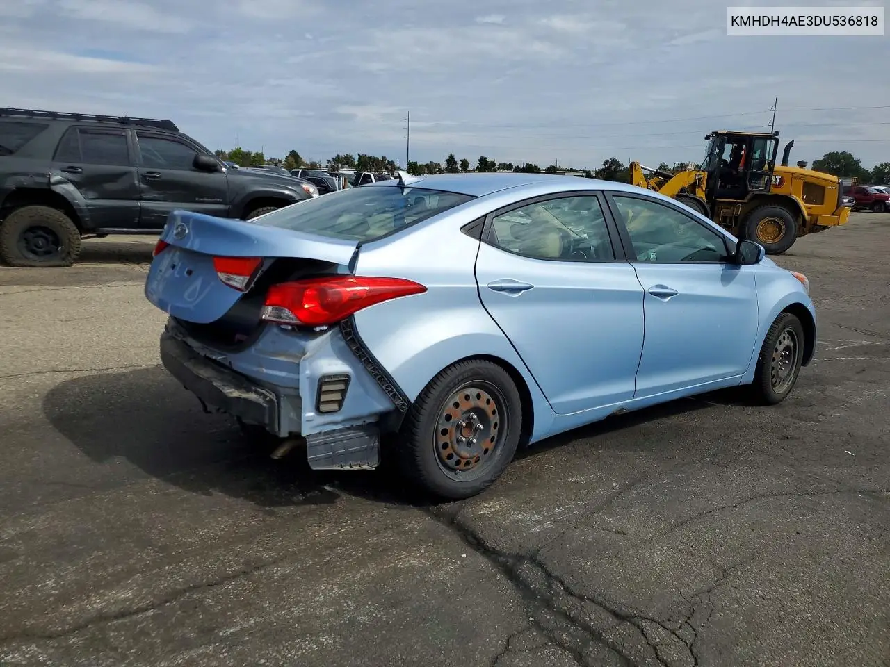 2013 HYUNDAI ELANTRA VIN KMHDH4AE3DU536818 — фото 3