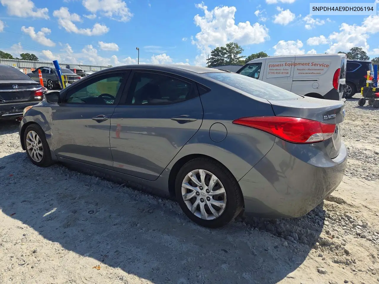 2013 HYUNDAI ELANTRA VIN 5NPDH4AE9DH206194 — фото 2