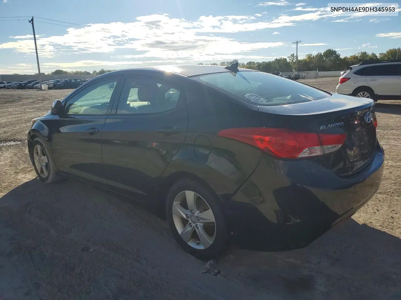 2013 HYUNDAI ELANTRA VIN 5NPDH4AE9DH345953 — фото 2
