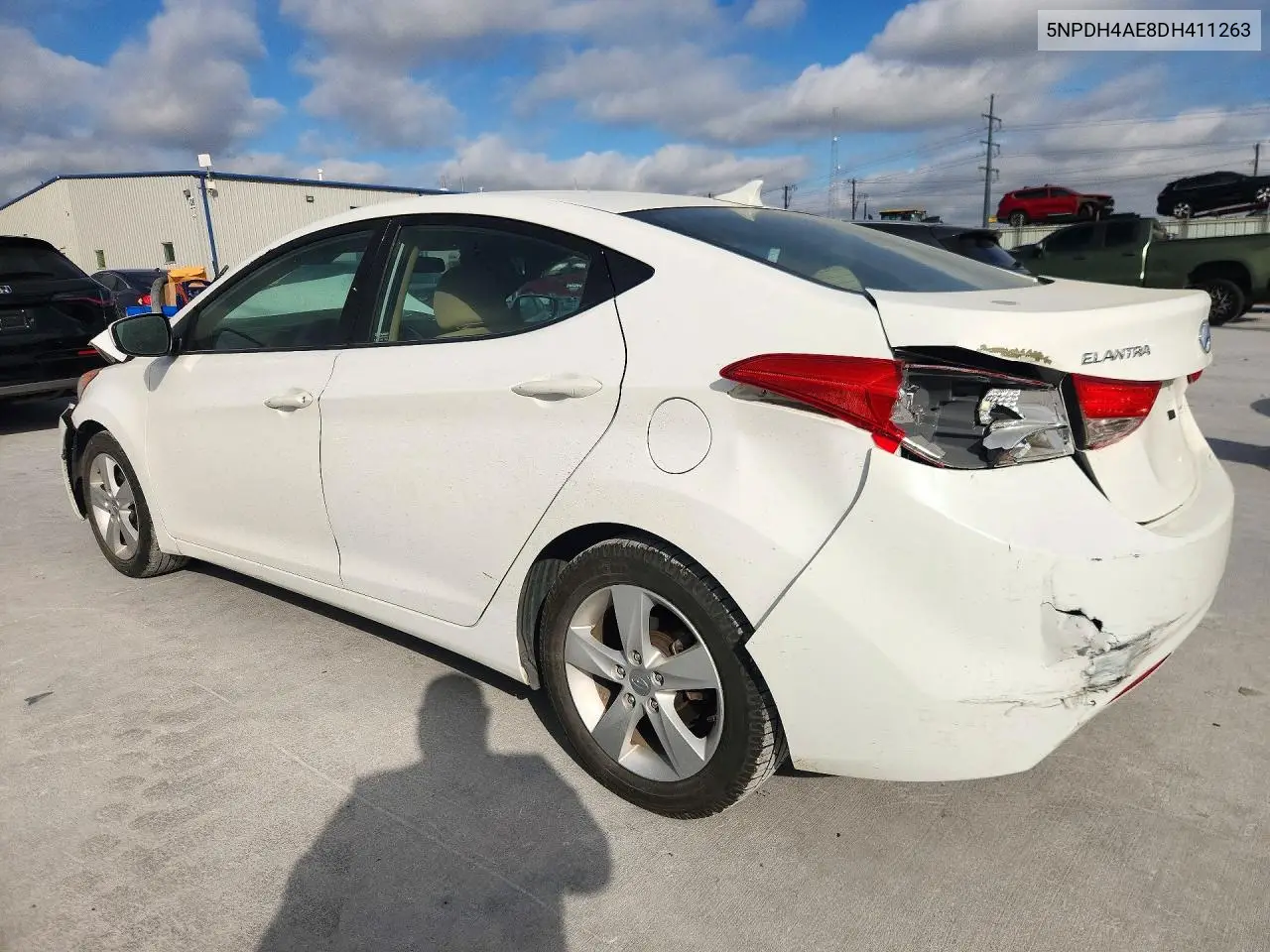 2013 HYUNDAI ELANTRA VIN 5NPDH4AE8DH411263 — фото 2