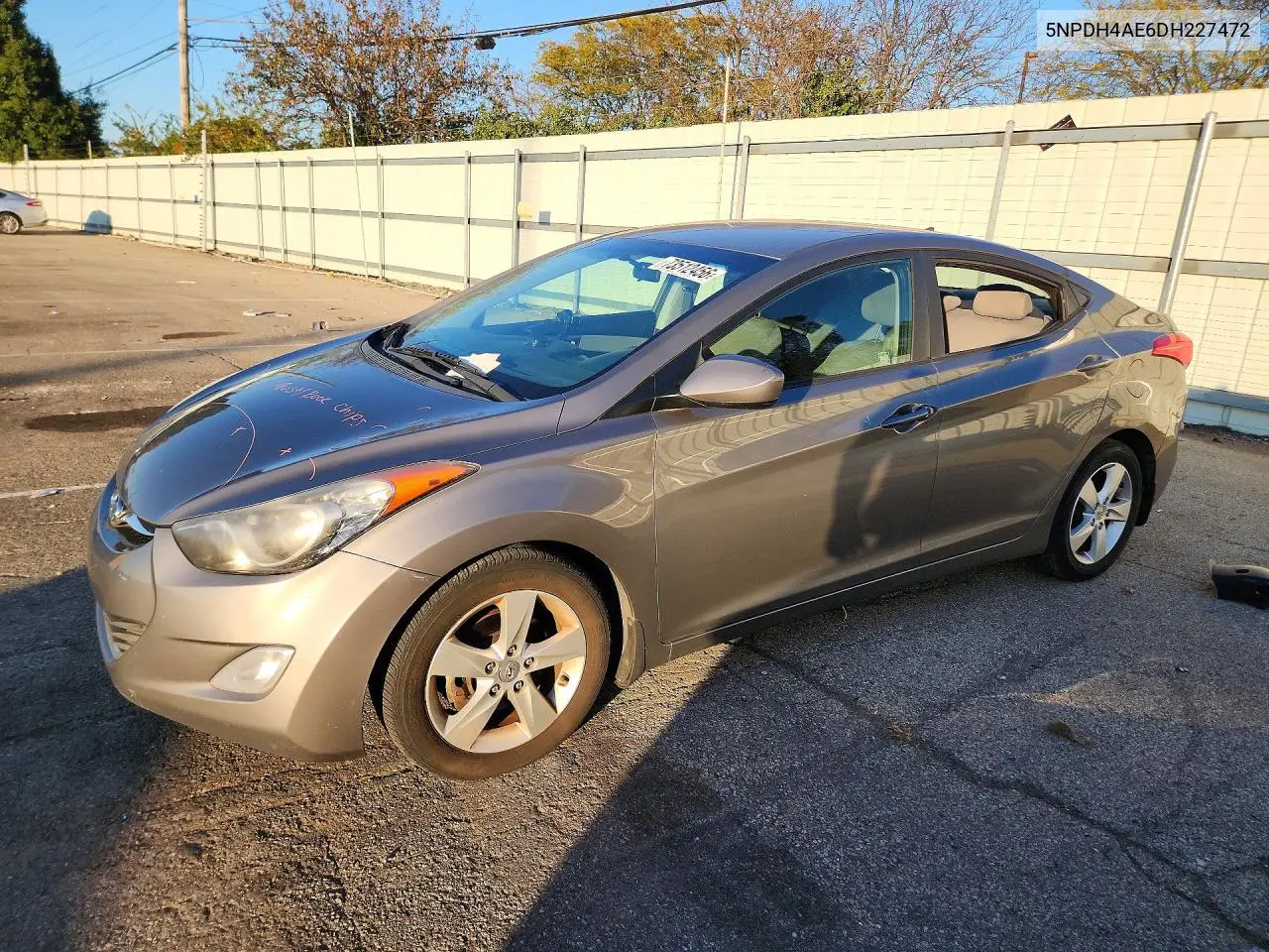 HYUNDAI ELANTRA 2013, VIN 5NPDH4AE6DH227472