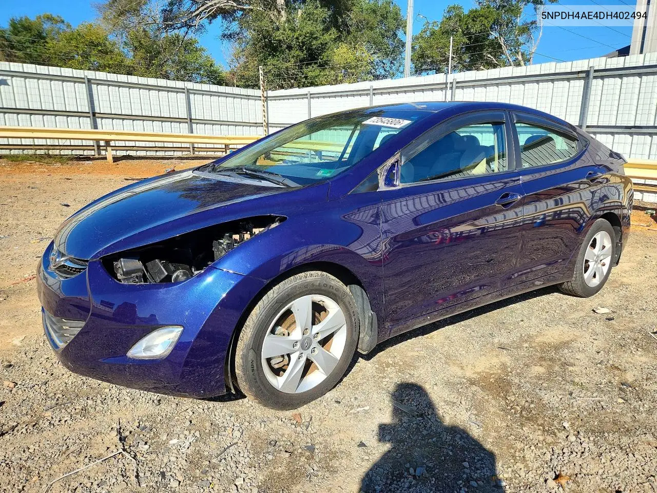 HYUNDAI ELANTRA 2013, VIN 5NPDH4AE4DH402494