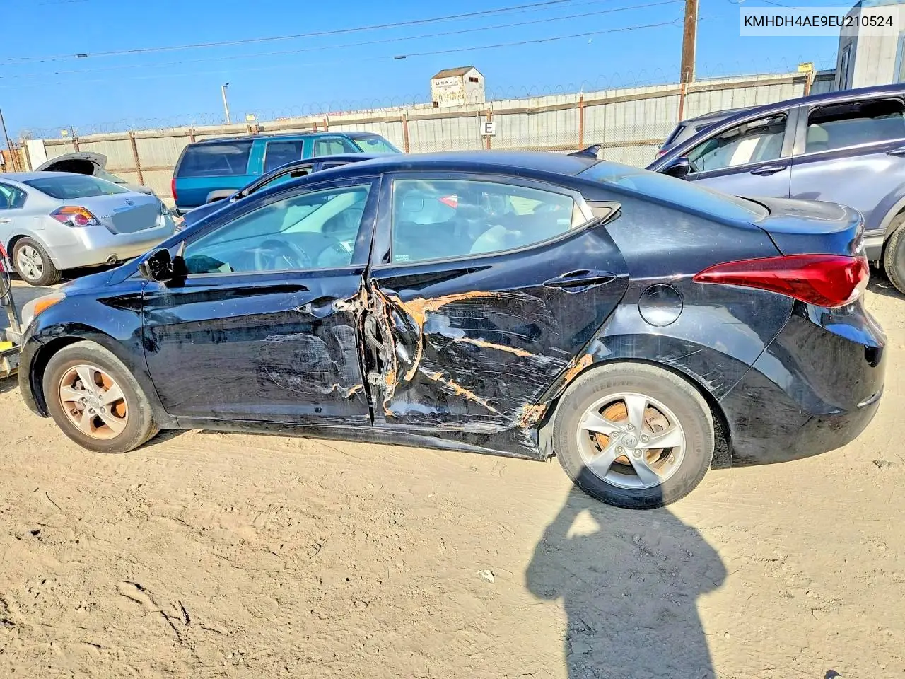 2014 HYUNDAI ELANTRA VIN KMHDH4AE9EU210524 — фото 2