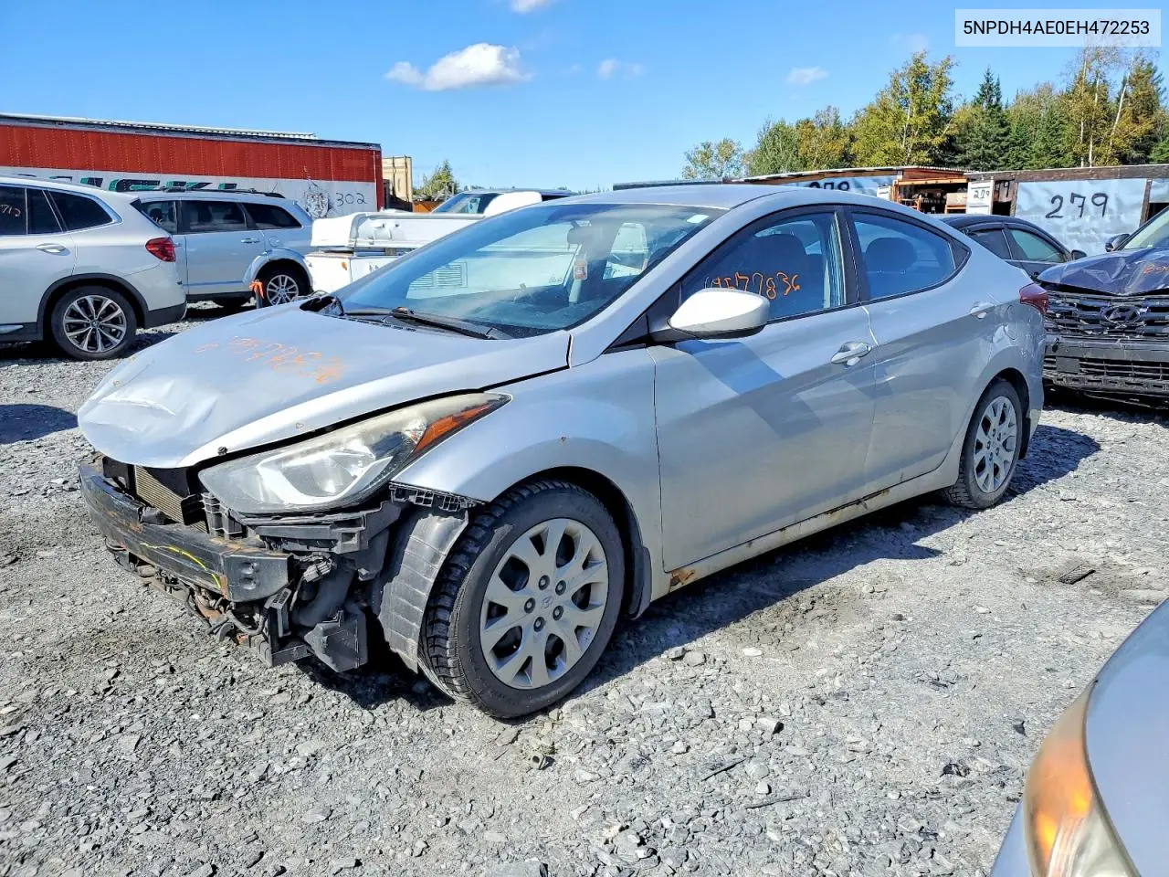 HYUNDAI ELANTRA 2014, VIN 5NPDH4AE0EH472253