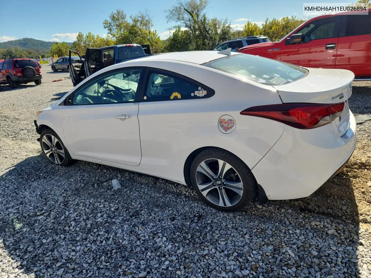 2014 HYUNDAI ELANTRA VIN KMHDH6AH1EU026894 — фото 2