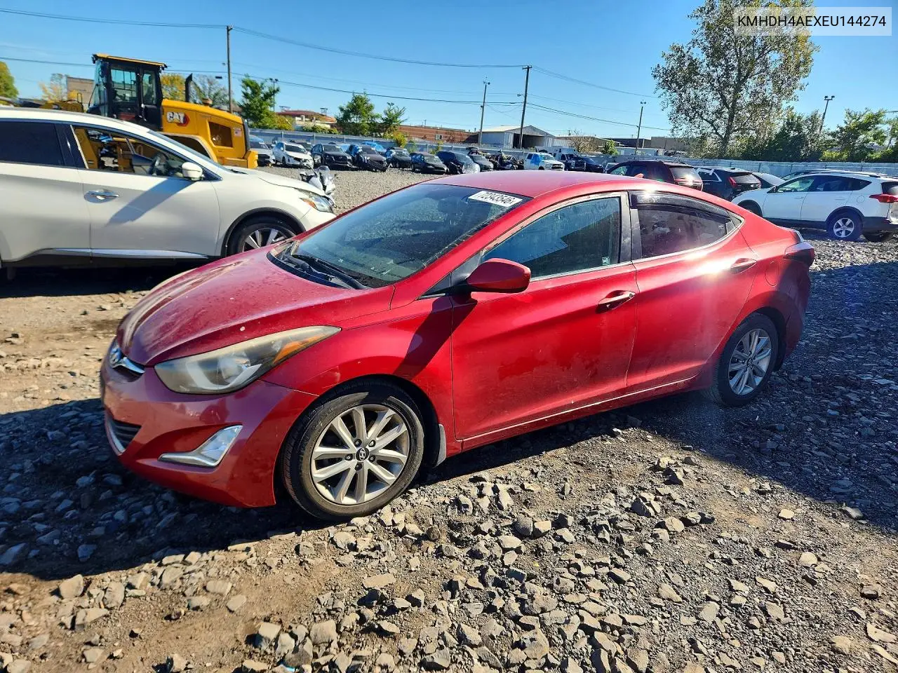 HYUNDAI ELANTRA 2014, VIN KMHDH4AEXEU144274