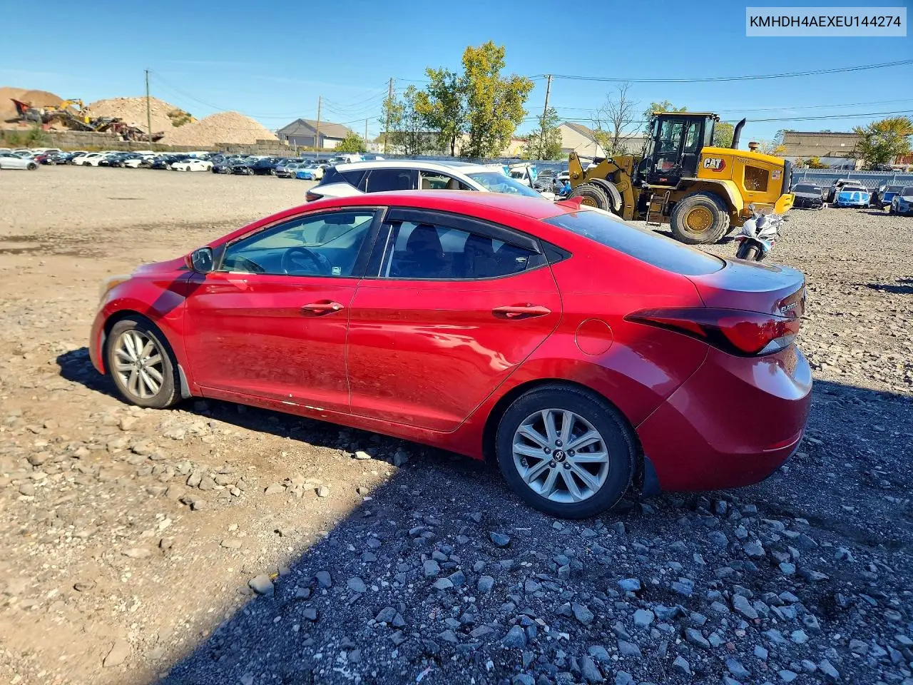2014 HYUNDAI ELANTRA VIN KMHDH4AEXEU144274 — фото 2