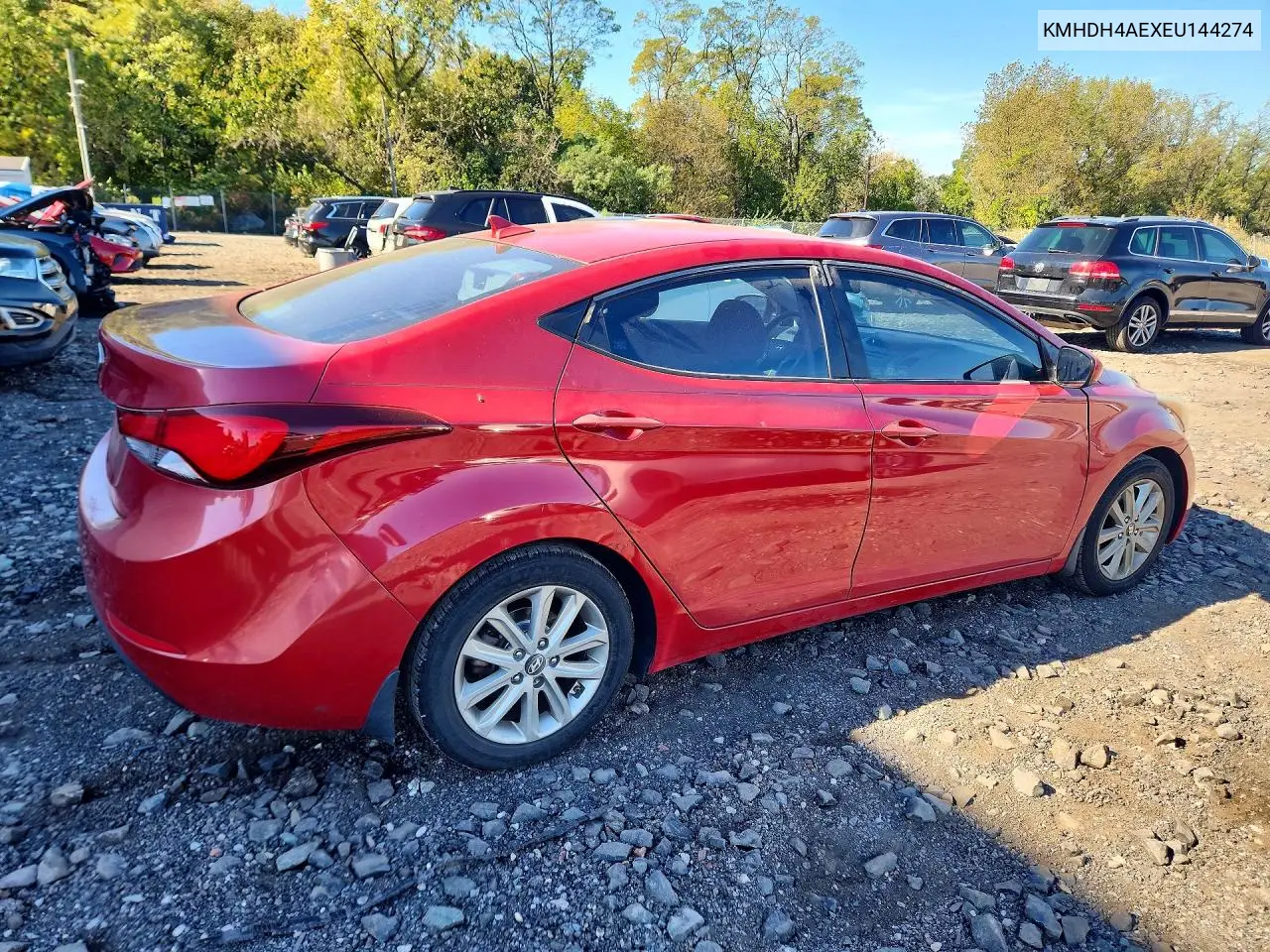 2014 HYUNDAI ELANTRA VIN KMHDH4AEXEU144274 — фото 3