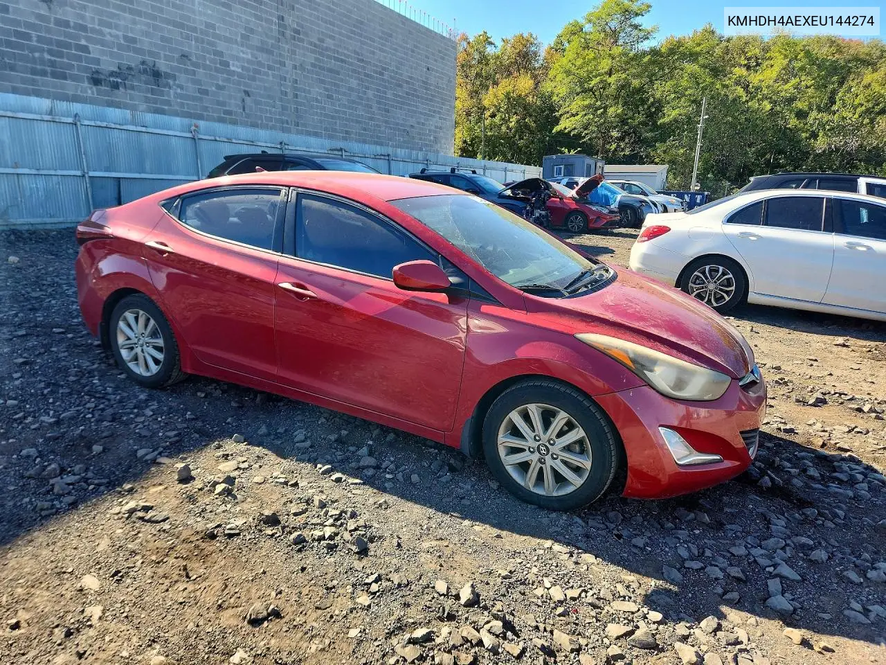2014 HYUNDAI ELANTRA VIN KMHDH4AEXEU144274 — фото 4
