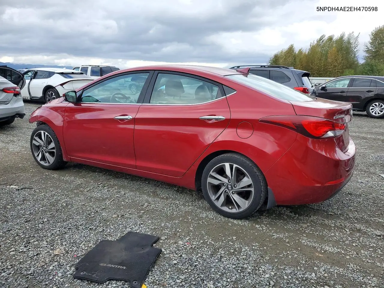 2014 HYUNDAI ELANTRA VIN 5NPDH4AE2EH470598 — фото 2