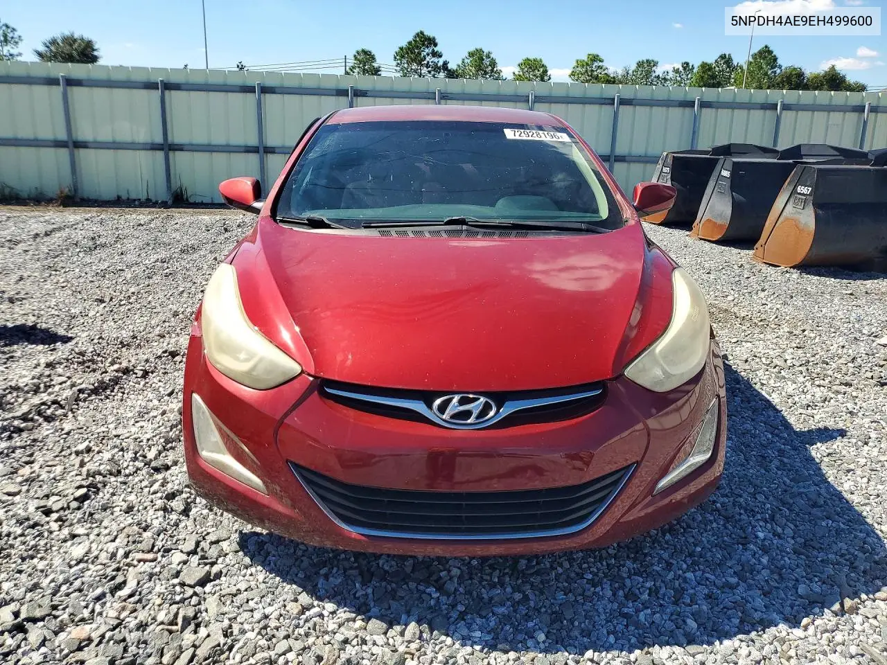2014 HYUNDAI ELANTRA VIN 5NPDH4AE9EH499600 — фото 5