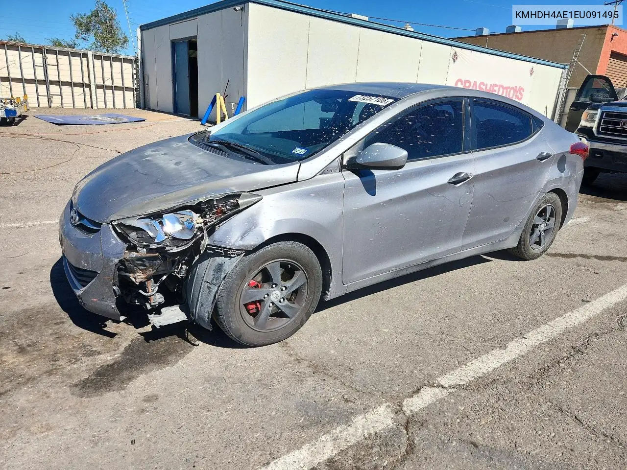 HYUNDAI ELANTRA 2014, VIN KMHDH4AE1EU091495