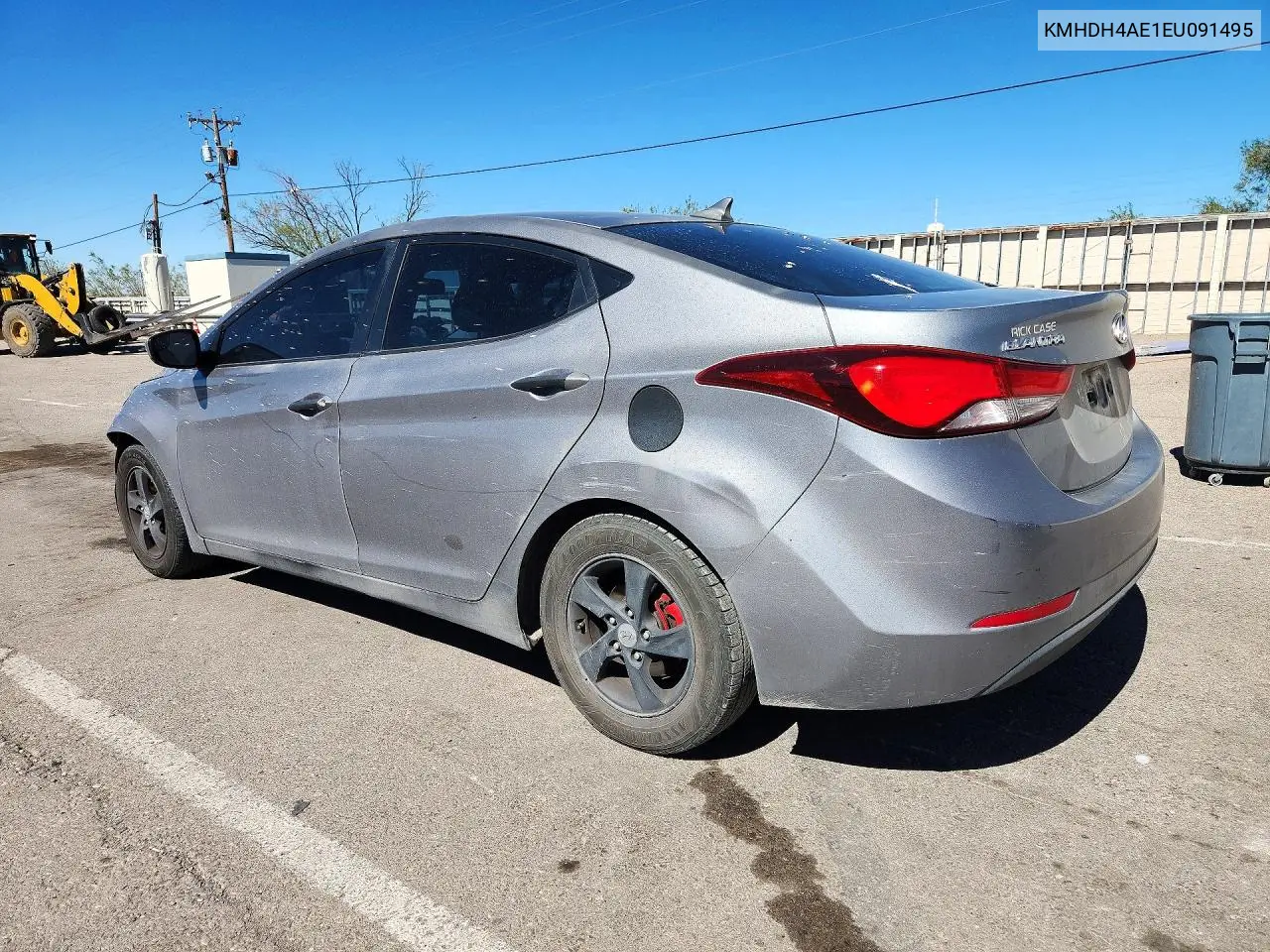 2014 HYUNDAI ELANTRA VIN KMHDH4AE1EU091495 — фото 2