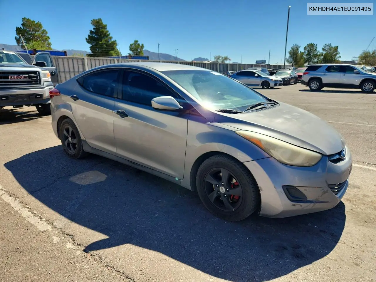 2014 HYUNDAI ELANTRA VIN KMHDH4AE1EU091495 — фото 4