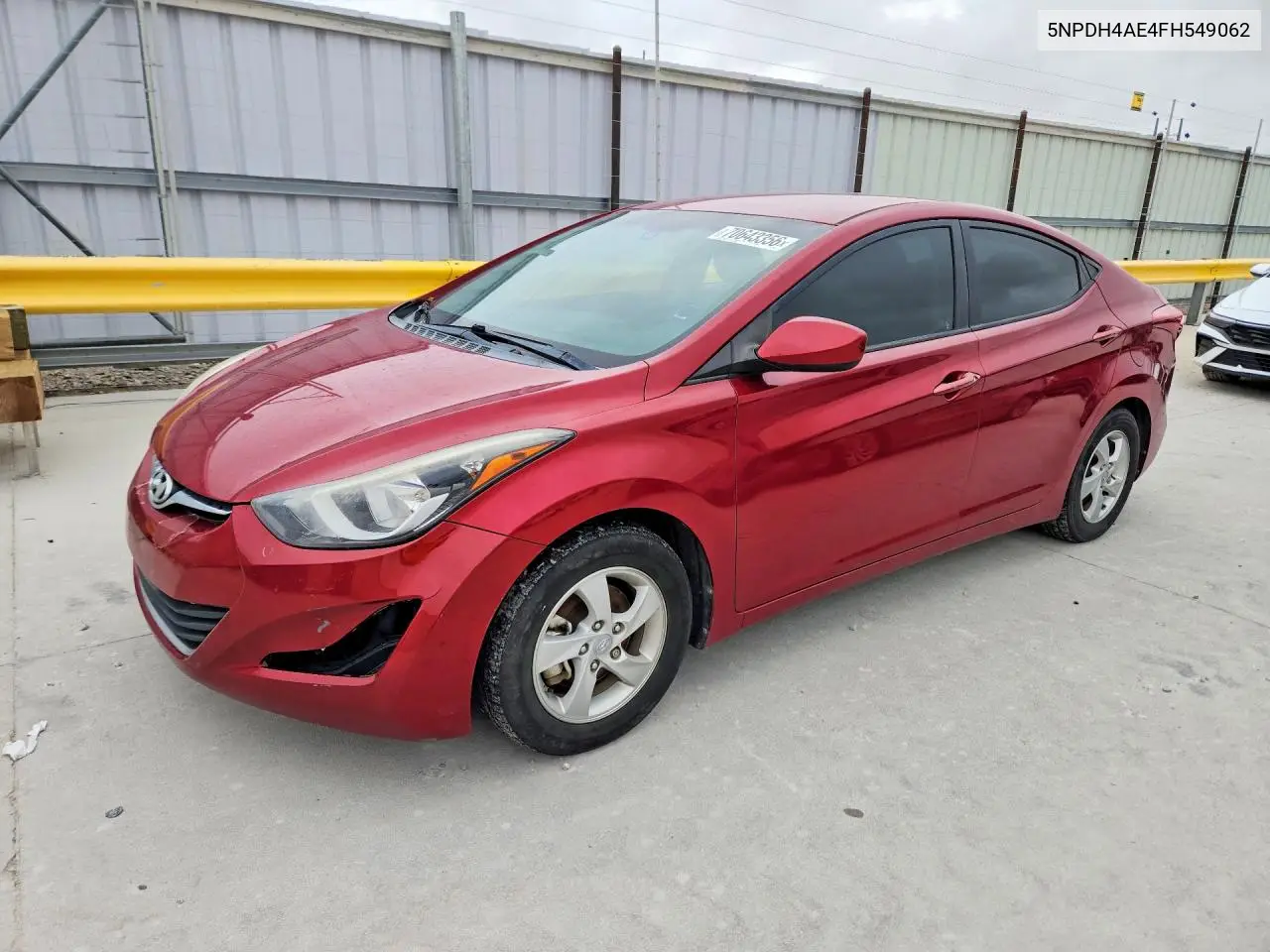 HYUNDAI ELANTRA 2015, VIN 5NPDH4AE4FH549062