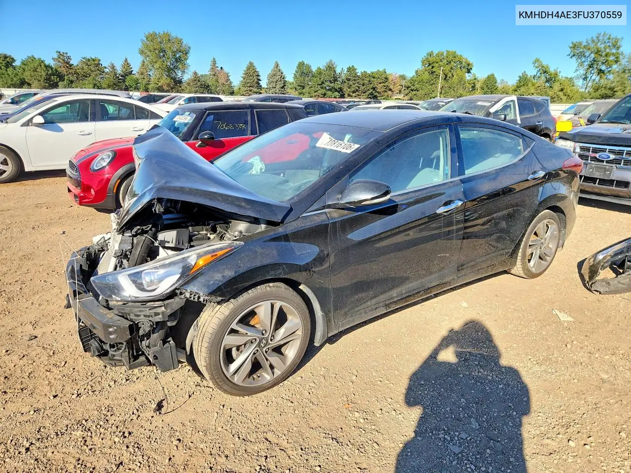 HYUNDAI ELANTRA 2015, VIN KMHDH4AE3FU370559