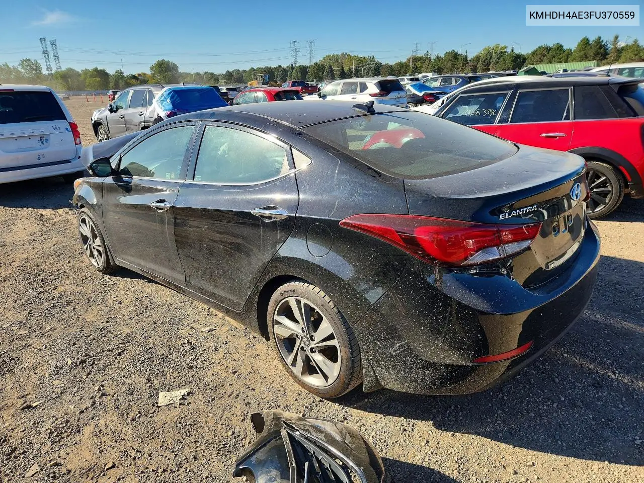2015 HYUNDAI ELANTRA VIN KMHDH4AE3FU370559 — фото 2