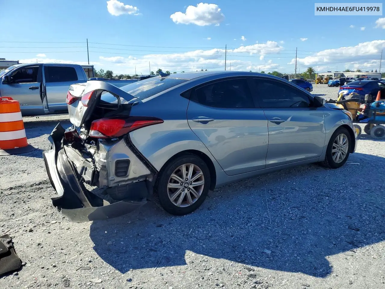 2015 HYUNDAI ELANTRA VIN KMHDH4AE6FU419978 — фото 3