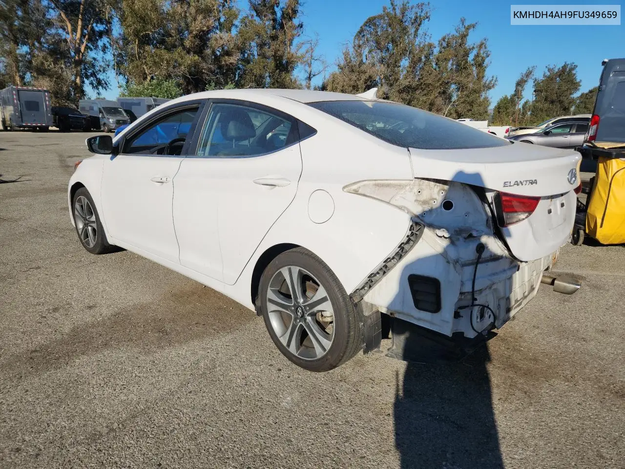 2015 HYUNDAI ELANTRA VIN KMHDH4AH9FU349659 — фото 2