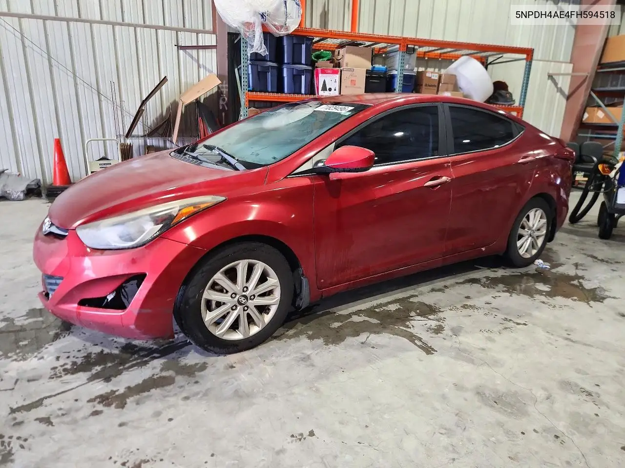 HYUNDAI ELANTRA 2015, VIN 5NPDH4AE4FH594518