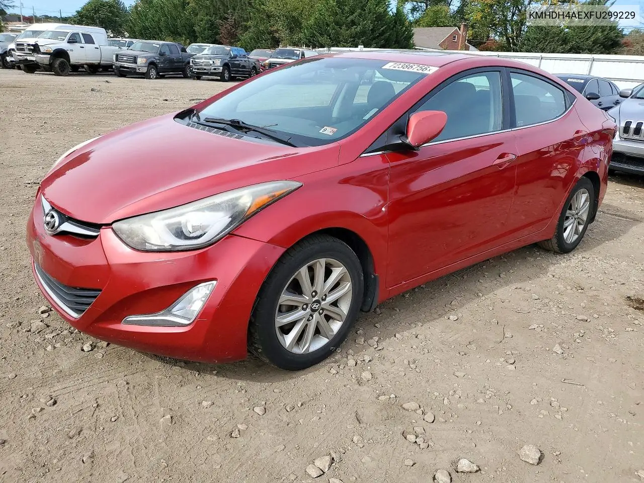 HYUNDAI ELANTRA 2015, VIN KMHDH4AEXFU299229