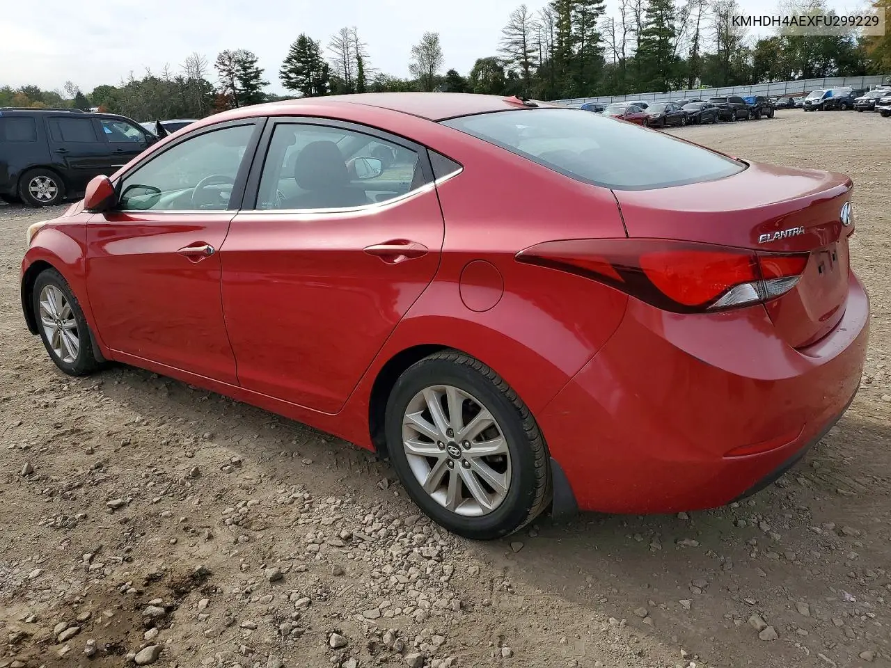 2015 HYUNDAI ELANTRA VIN KMHDH4AEXFU299229 — фото 2