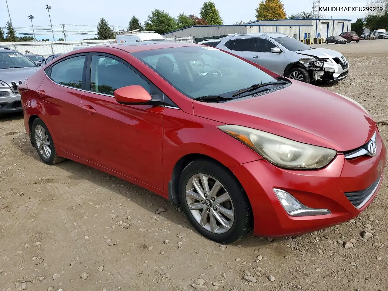 2015 HYUNDAI ELANTRA VIN KMHDH4AEXFU299229 — фото 4