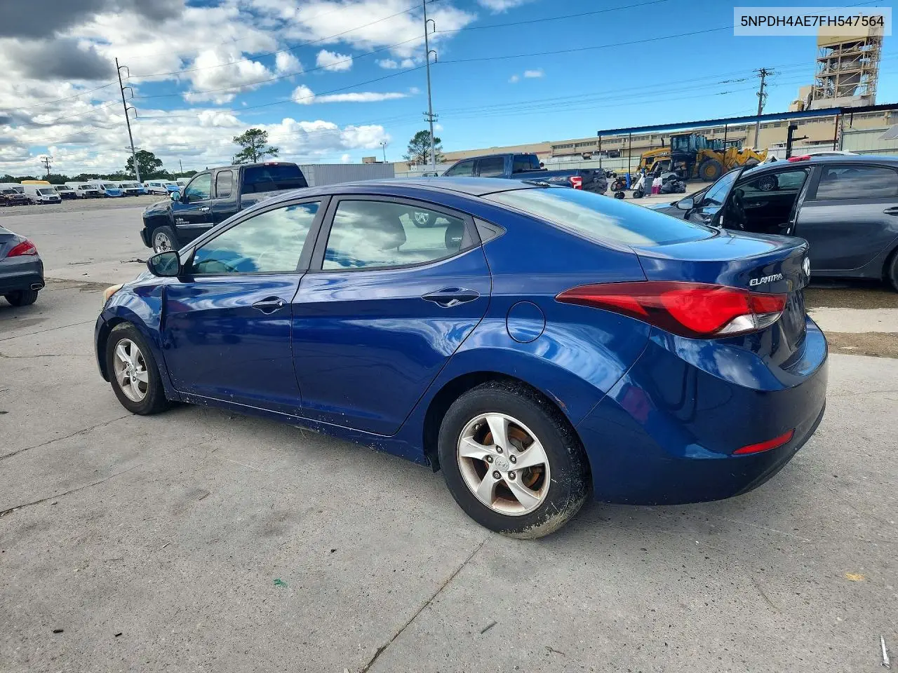 2015 HYUNDAI ELANTRA VIN 5NPDH4AE7FH547564 — фото 2