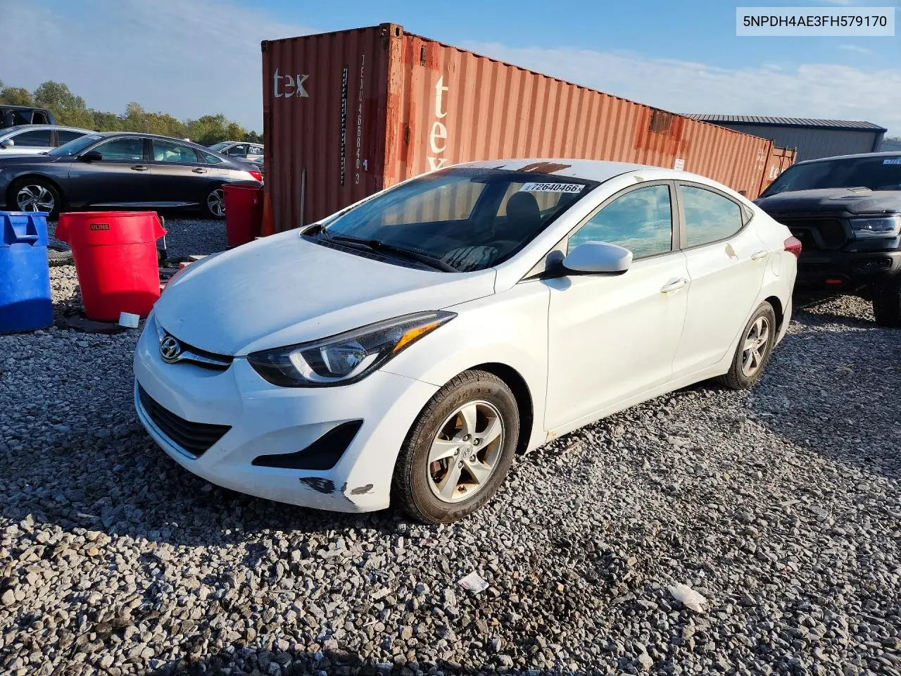 HYUNDAI ELANTRA 2015, VIN 5NPDH4AE3FH579170