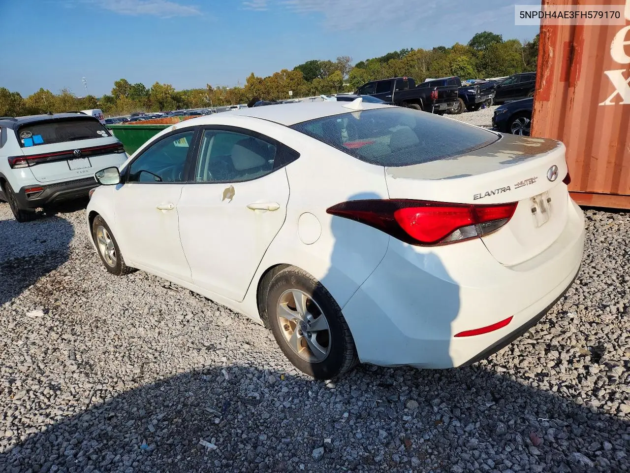 2015 HYUNDAI ELANTRA VIN 5NPDH4AE3FH579170 — фото 2