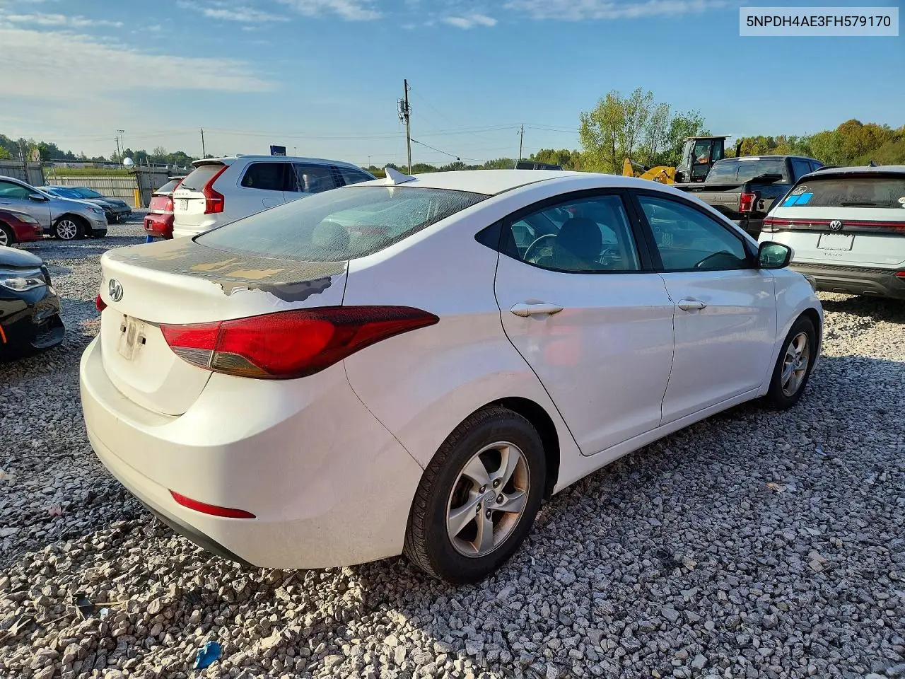 2015 HYUNDAI ELANTRA VIN 5NPDH4AE3FH579170 — фото 3