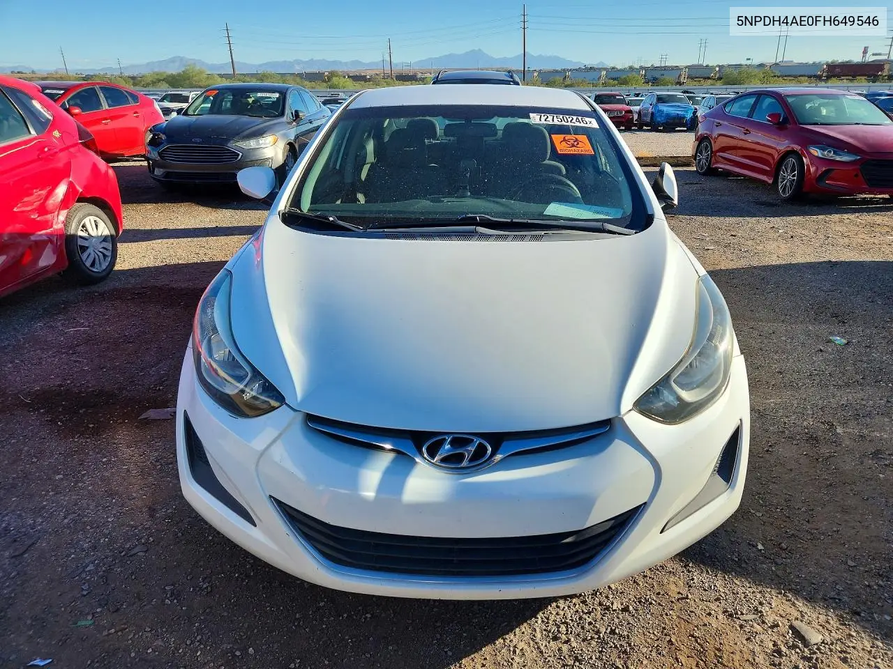 2015 HYUNDAI ELANTRA VIN 5NPDH4AE0FH649546 — фото 5