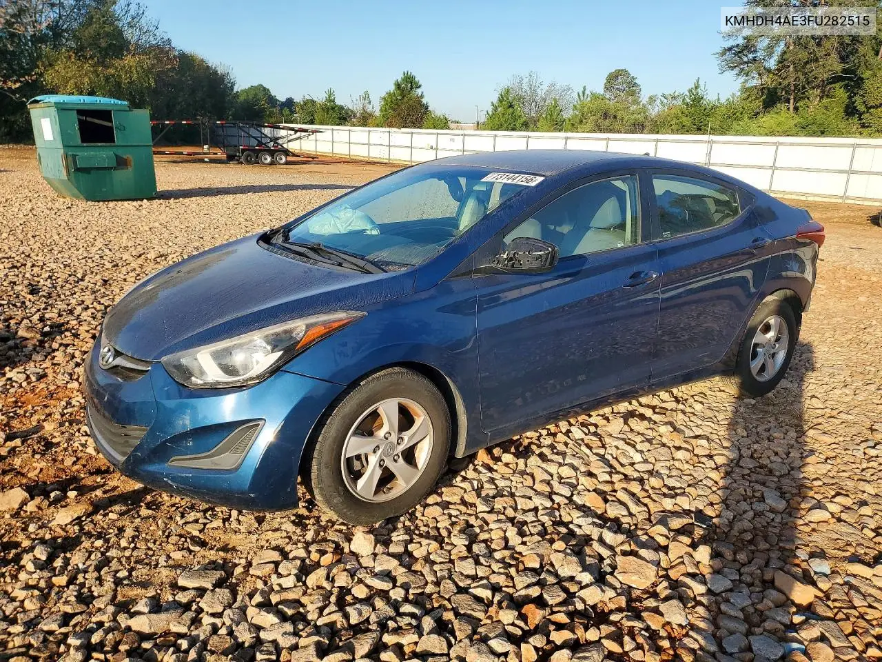 HYUNDAI ELANTRA 2015, VIN KMHDH4AE3FU282515
