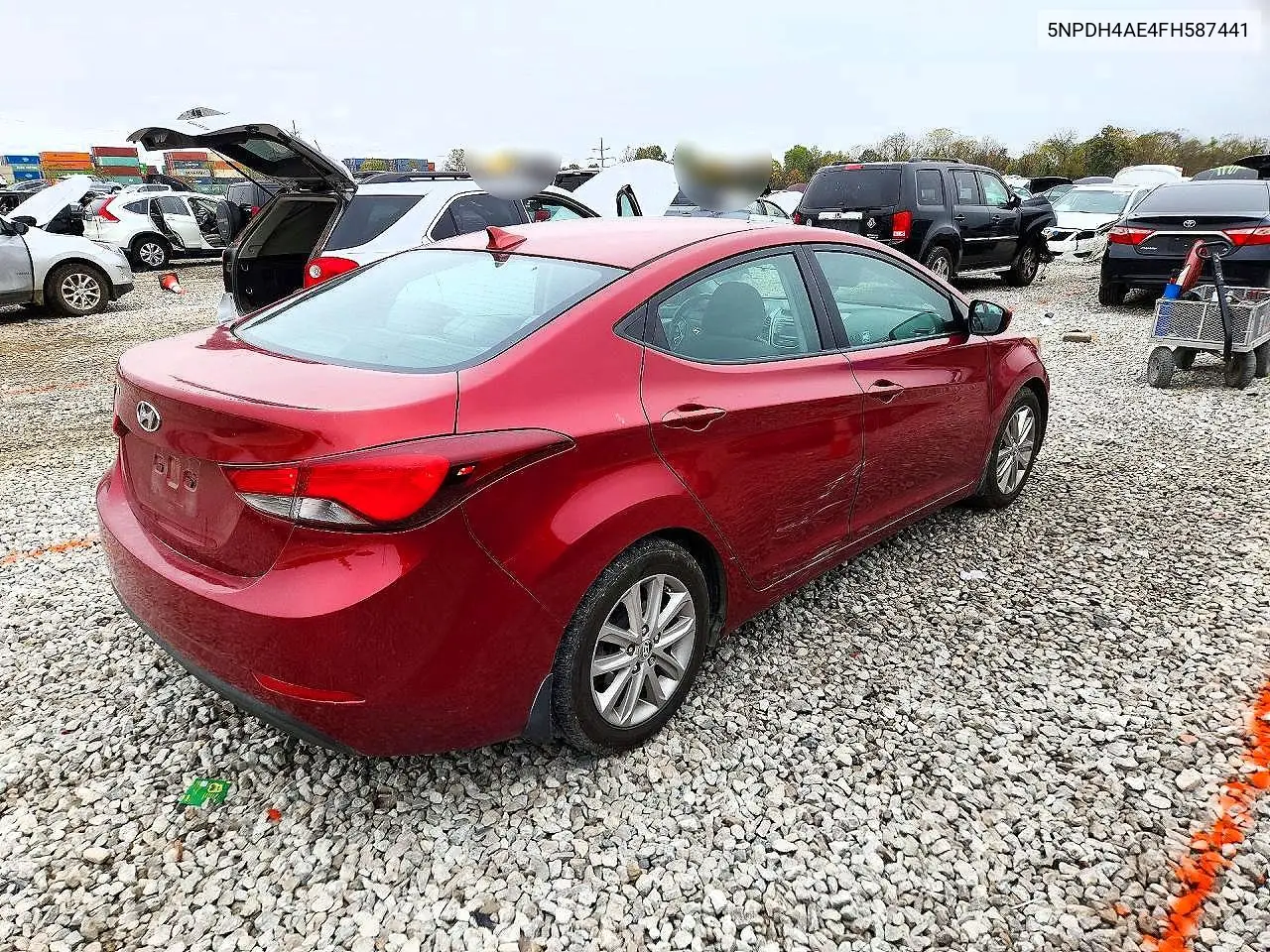 2015 HYUNDAI ELANTRA VIN 5NPDH4AE4FH587441 — фото 3