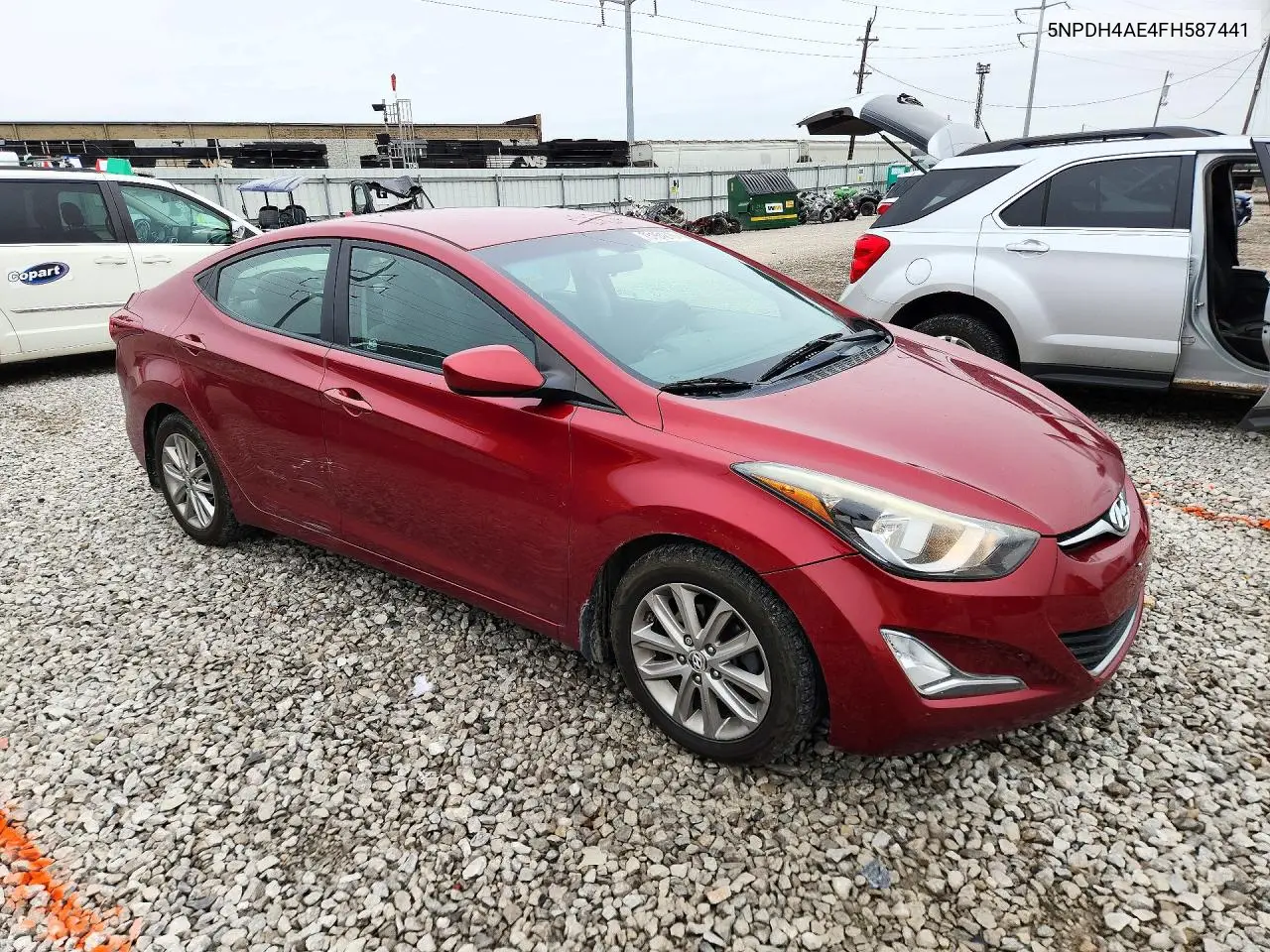2015 HYUNDAI ELANTRA VIN 5NPDH4AE4FH587441 — фото 4