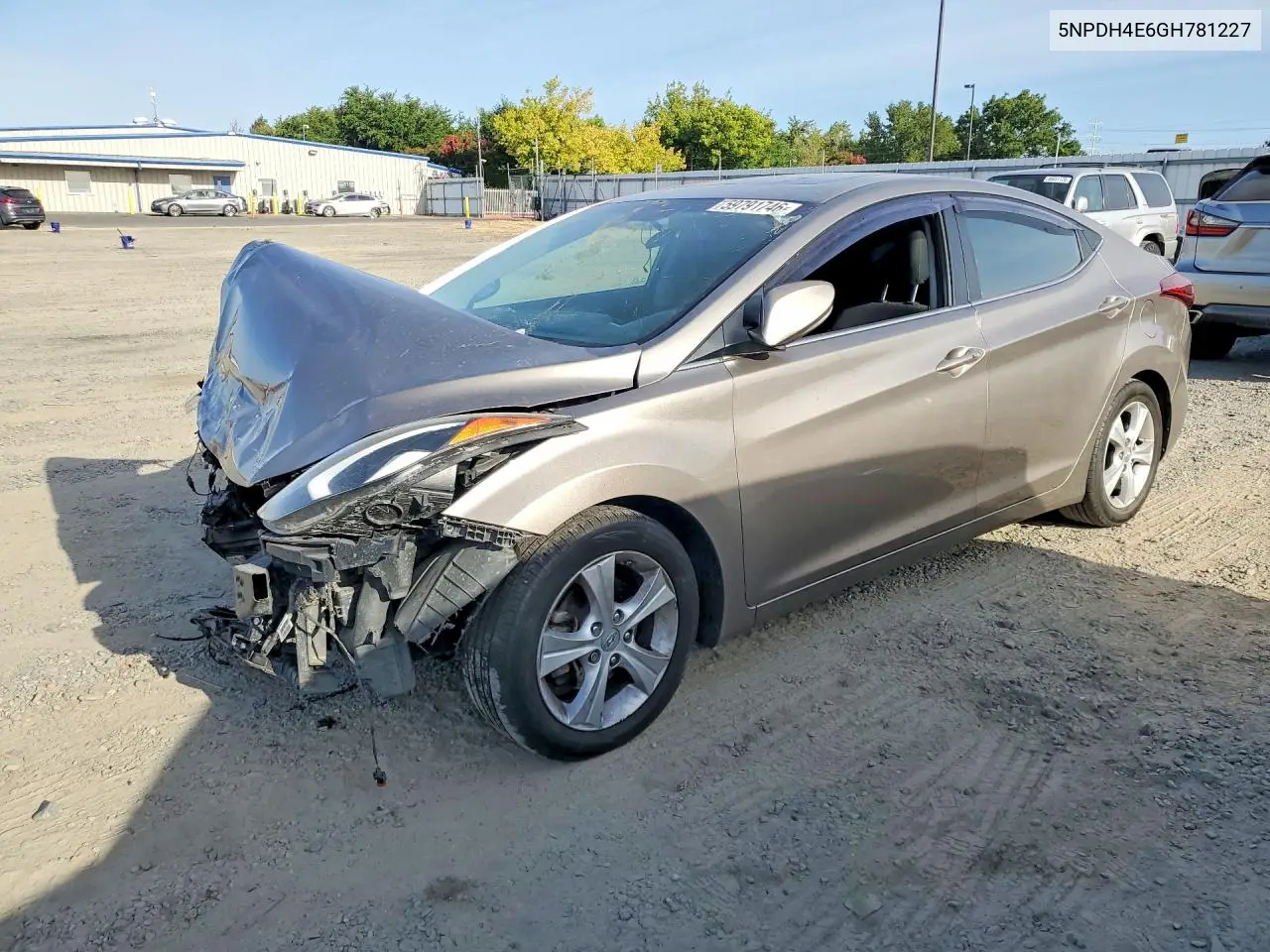 HYUNDAI ELANTRA 2016, VIN 5NPDH4AE6GH781227