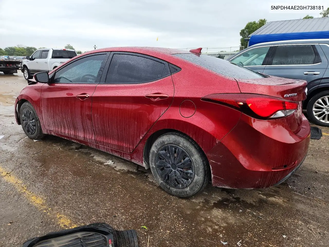 2016 HYUNDAI ELANTRA VIN 5NPDH4AE2GH738181 — фото 2