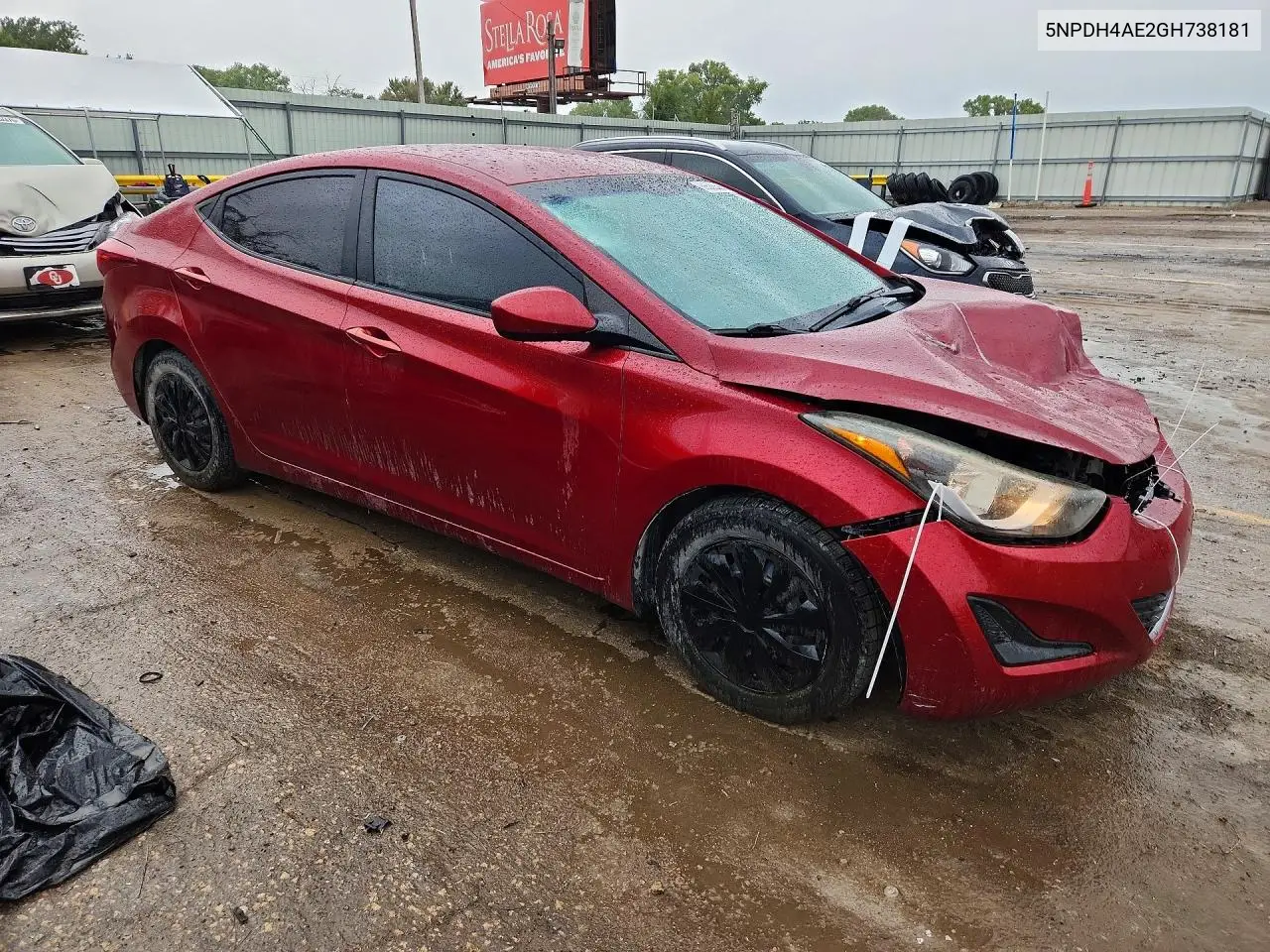 2016 HYUNDAI ELANTRA VIN 5NPDH4AE2GH738181 — фото 4